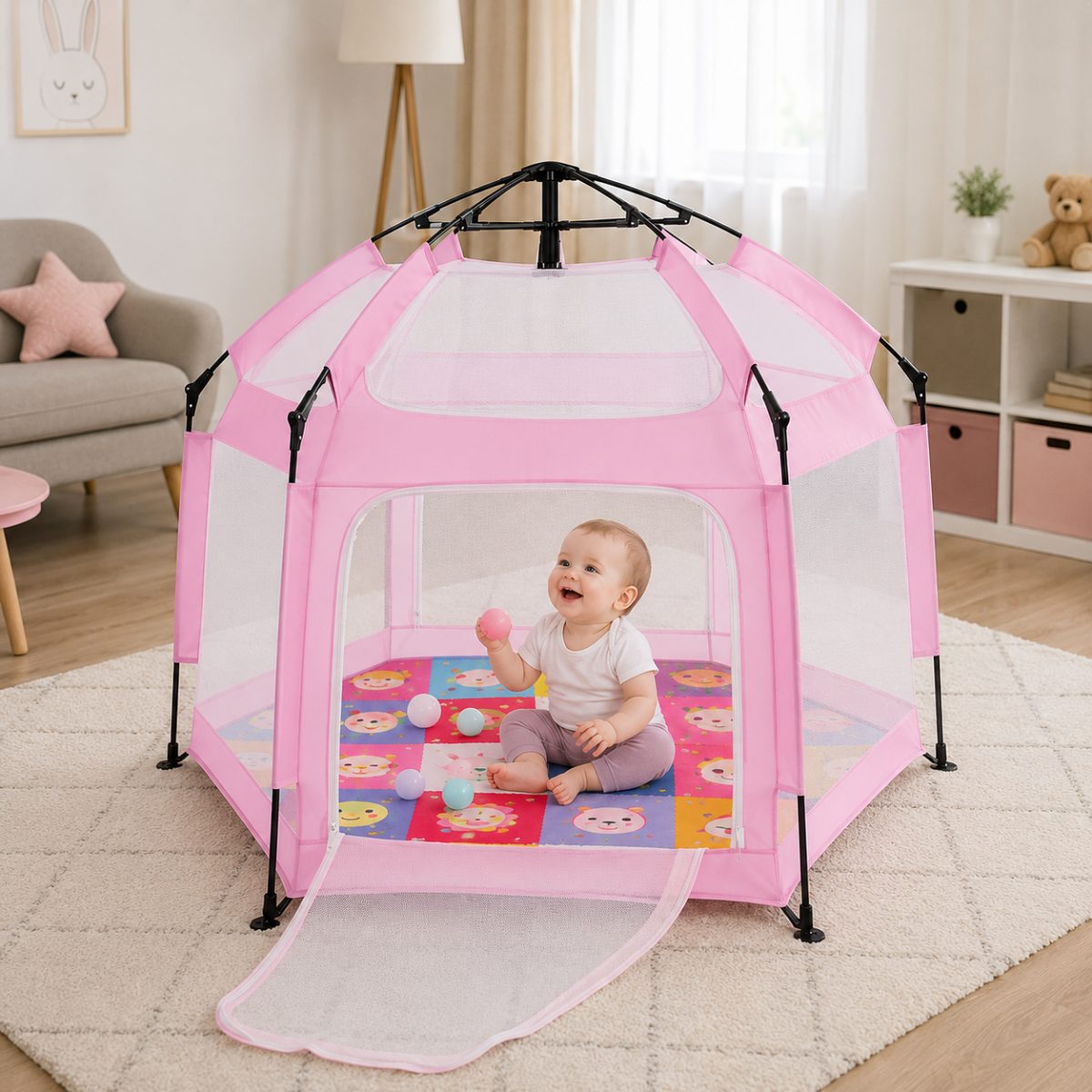 Автоматичний намет-манеж з москітними сітками 146×127×110 см